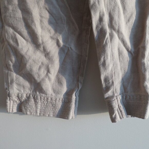 J. JILL PURE JILL 100% Linen Trapunto Stitched Cropped Pants in Cream Lagenlook - Picture 6 of 13